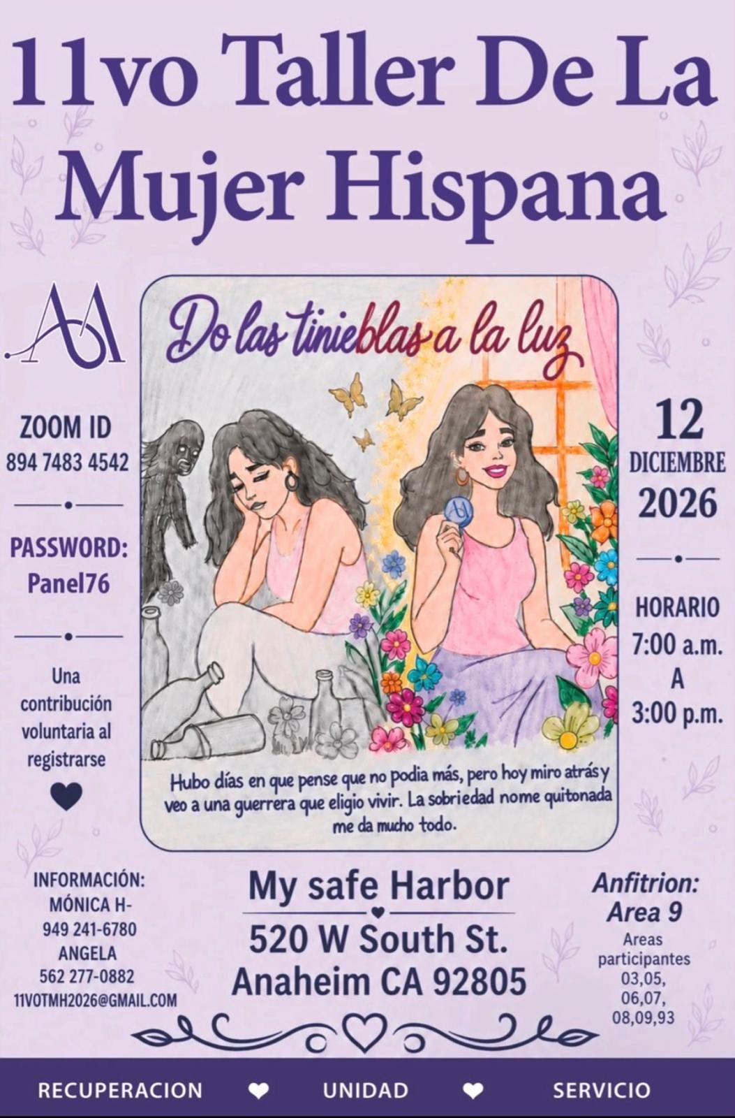 Volante del 11vo Taller de la Mujer Hispana de Alcohólicos Anónimos